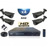 Kit PRO AHD : 4 câmeras bullets IR 40m SONY HD 960P + gravador DVR AHD 1000 Go 