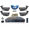 Kit PRO AHD : 4 câmeras bullets IR 60m SONY HD 960P + gravador DVR AHD 1000 Go 