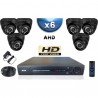 Kit PRO AHD : 6 câmeras domes IR 20m SONY HD 960P + gravador DVR AHD 1000 Go 