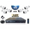 Kit PRO AHD : 6 câmeras bullets IR 20m SONY HD 960P + gravador DVR AHD 1000 Go 