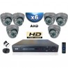 Kit PRO AHD : 6 câmeras domes IR 35m SONY HD 960P + gravador DVR AHD 1000 Go 