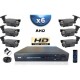 Kit PRO AHD : 6 câmeras bullets IR 60m SONY HD 960P + gravador DVR AHD 1000 Go 