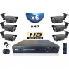 Kit PRO AHD : 6 câmeras bullets IR 60m SONY HD 960P + gravador DVR AHD 1000 Go 