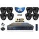 Kit PRO AHD : 8 câmeras domes IR 20m SONY HD 960P + gravador DVR AHD 2000 Go 