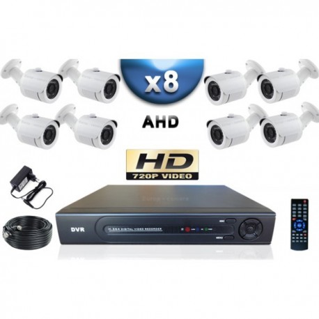 Kit PRO AHD 10 câmeras bullet IR 20m SONY HD 960P + gravador DVR AHD 2000 Go