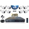 Kit PRO AHD : 8 câmeras bulletss IR 20m SONY HD 960P + gravador DVR AHD 2000 Go 