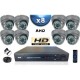Kit PRO AHD : 8 câmeras domes IR 35m SONY HD 960P + gravador DVR AHD 2000 Go 