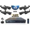 Kit PRO AHD : 8 câmeras bulletss IR 40m SONY HD 960P + gravador DVR AHD 2000 Go 