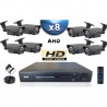 Kit PRO AHD : 8 câmeras bullets IR 60m SONY HD 960P + gravador DVR AHD 2000 Go 