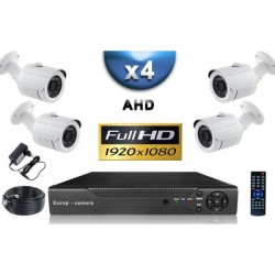 Kit PRO AHD 4 câmeras bullet IR 20m SONY FULL HD 1080P + gravador DVR AHD FULL HD 2000 Go