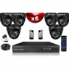 Kit ECO FULL D1: 6 câmeras bullet CMOS 800 linhas + gravador DVR 500 Go